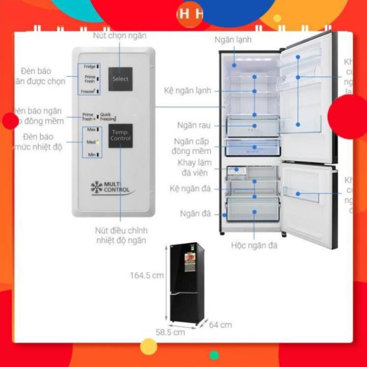 [ VẬN CHUYỂN MIỄN PHÍ KHU VỰC HÀ NỘI ] Tủ lạnh Panasonic 290L NR-BV320GKVN 24h
