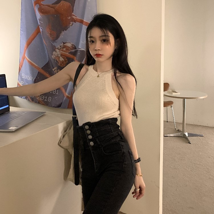 Áo sát nách dệt kim ZHELIHANGFEI ôm dáng gợi cảm cho nữ