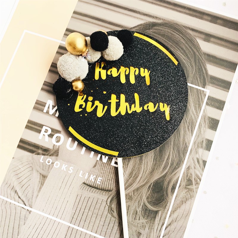 Phụ Kiện Trang Trí Bánh Kem Chữ happy birthday Dễ Thương