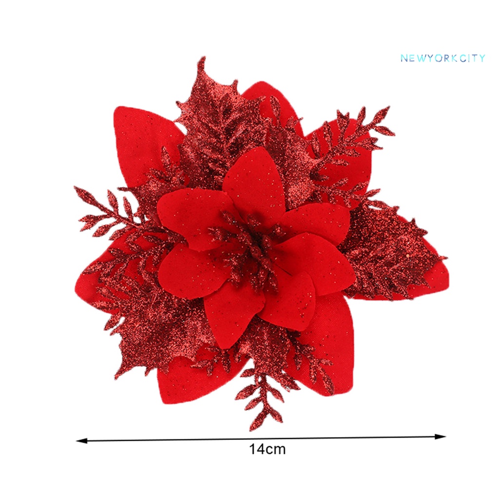 Vòng Hoa Bột Vàng Nhân Tạo Hai Lớp Chống Phai Màu Trang Trí Giáng Sinh DIY