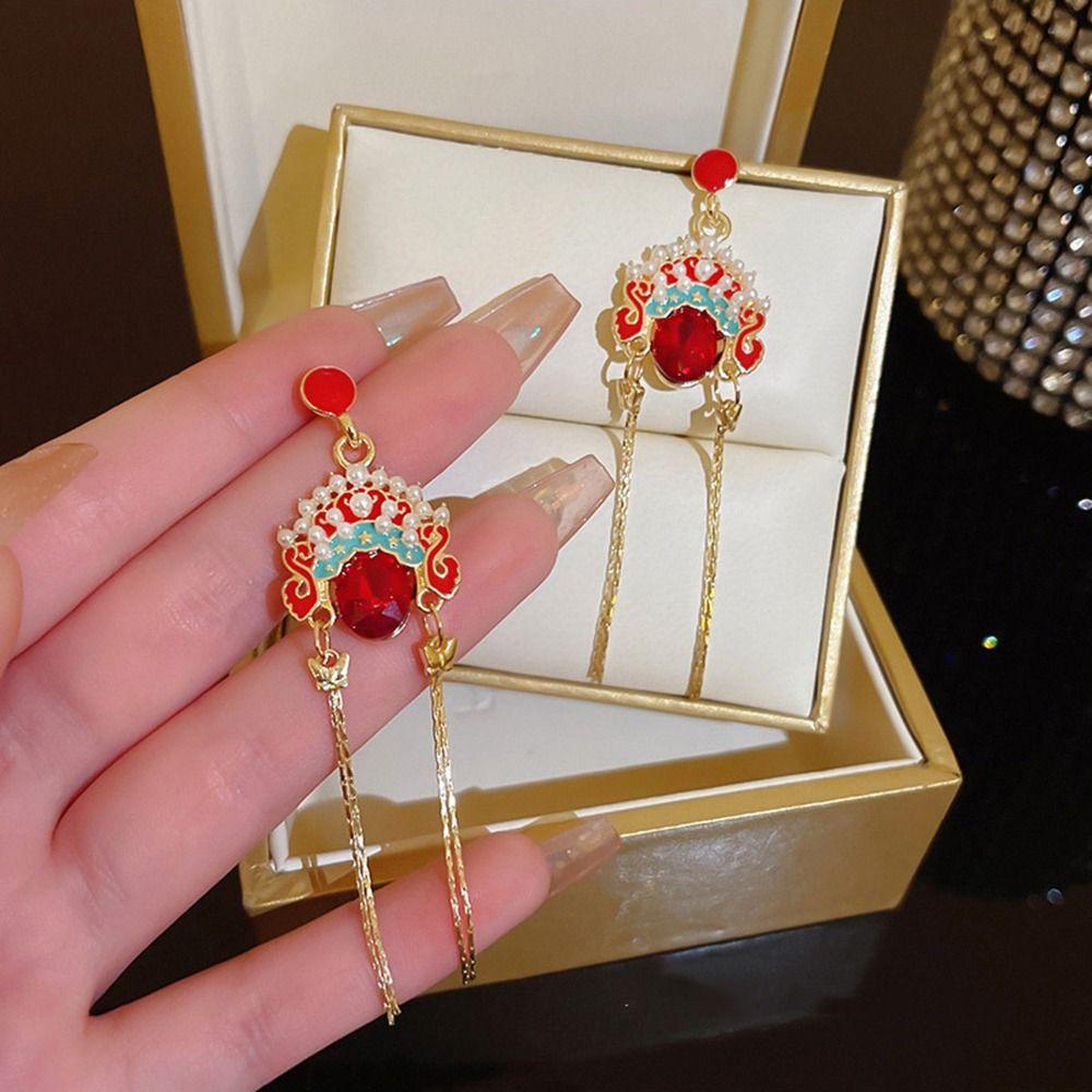 Bông Tai Dáng Dài Hình Mặt Nạ DWAYNE Bắc Kinh Thời Trang Cho Nữ