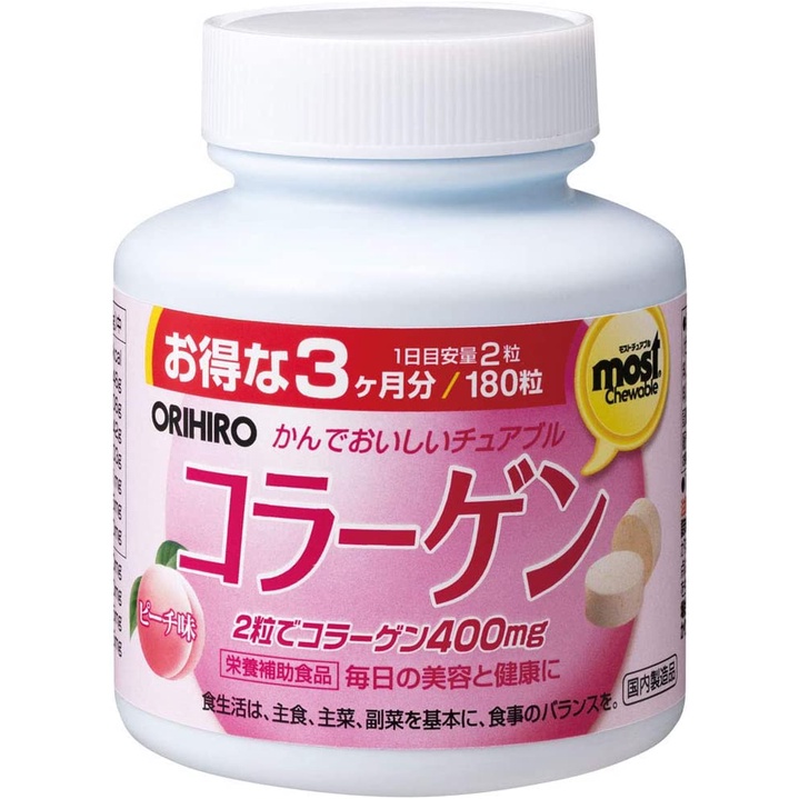 Kẹo Hương đào thơm ngon Most Chewable Coll.agen  180T /180 viên /3 tháng /date11/24