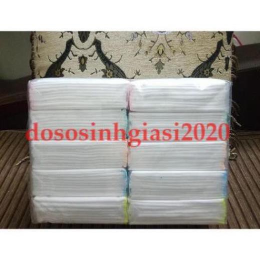 Khăn sữa cho bé-10 Khăn sữa gạc nhỏ 3 lớp Kim Ngân Fany