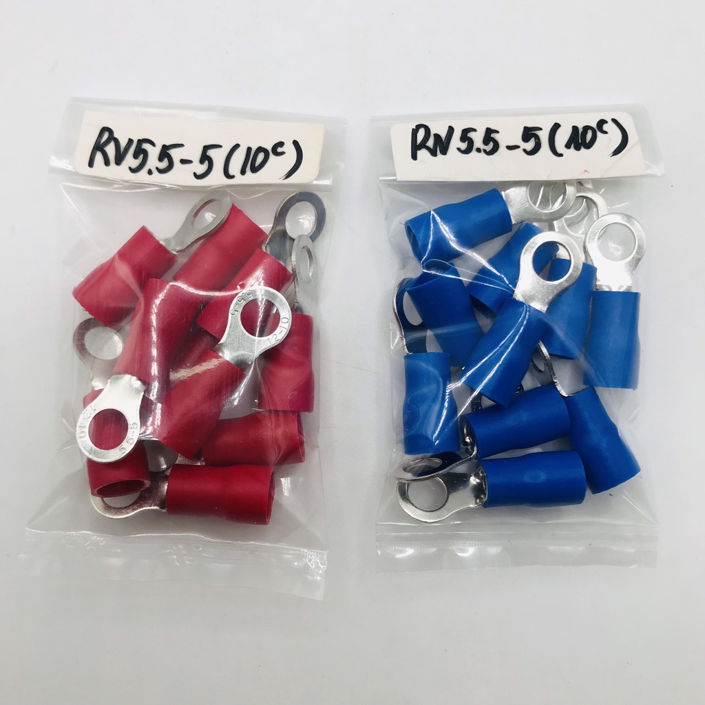 10 Đầu cos tròn rv5.5-5, RV5.5-5, đầu cos dây điện, đầu cos xe máy