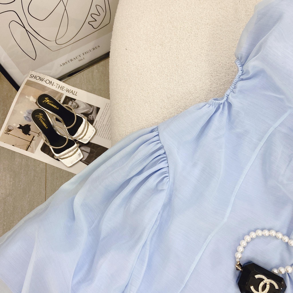 ĐẦM MIDI 2 DÂY XANH KHOÉT EO