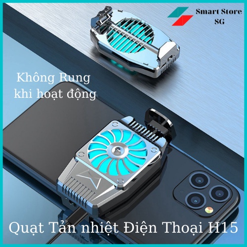 Quạt tản nhiệt gaming cho điện thoại, Quạt tản nhiệt siêu mát chạy êm H15 dùng cho mọi điện thoại