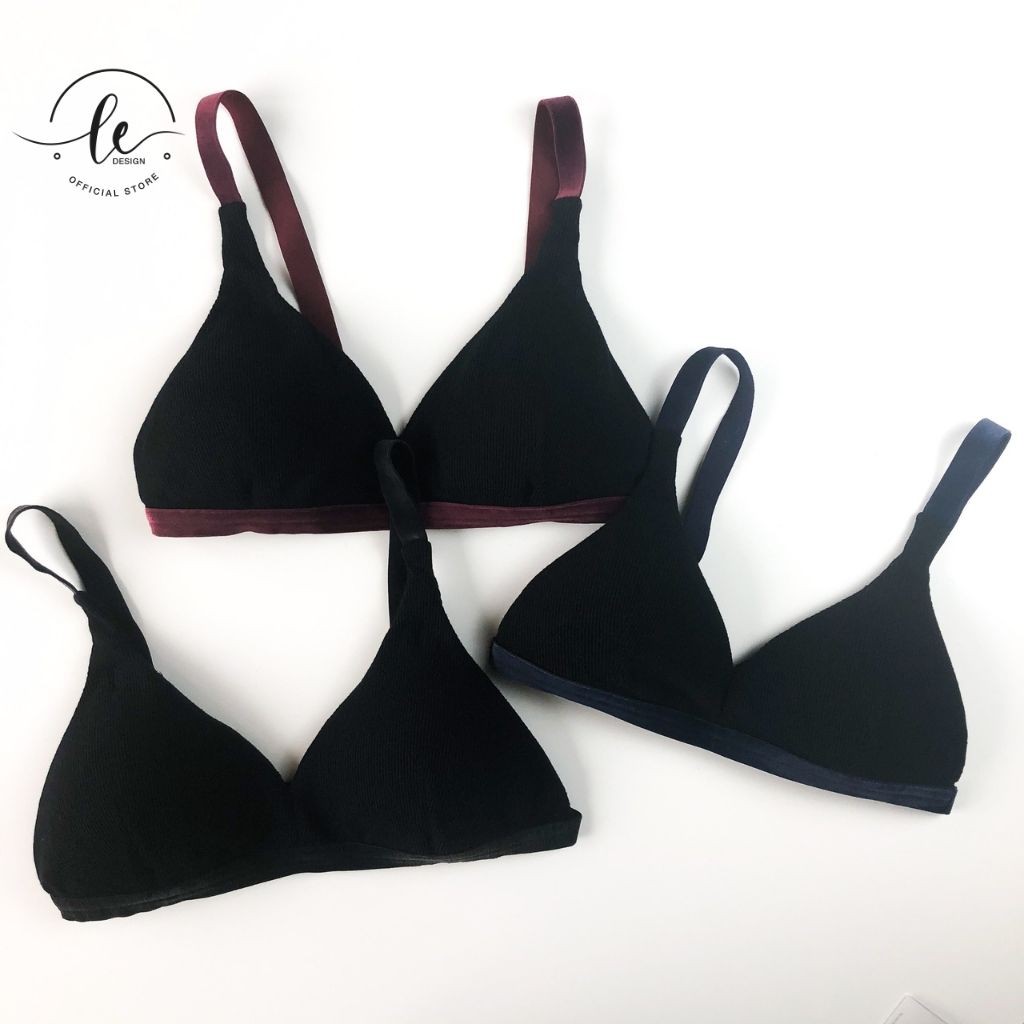 Áo Ngực Không Gọng LE.DESIGN Phối Dây Nhung Xanh Chất Liệu Cotton Thấm Hút Mồ Hôi Có Đệm Mút | BigBuy360 - bigbuy360.vn