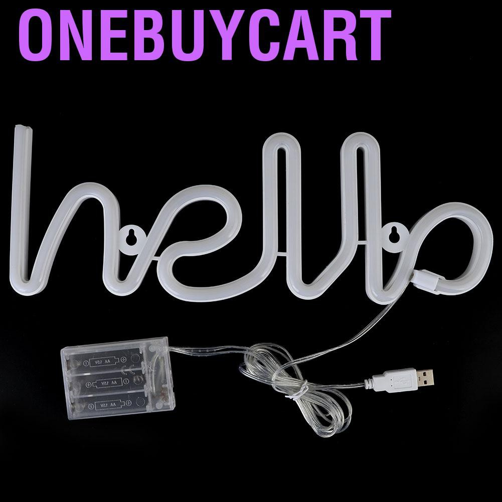 Onebuycart Unique Hello English Letter Shape LED Light Decorative for Proposal Birthday Party Home