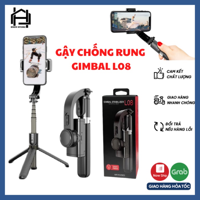 Gậy chống rung GIMBAL STABILLZER L08, gậy quay phim chụp ảnh tự sướng 3 chân đỡ CAO CẤP - BH 1 đổi 1