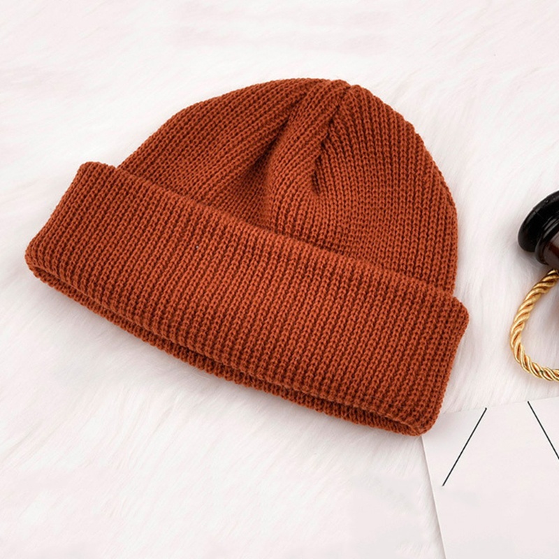 Mũ Beanie Dệt Kim Màu Sắc Trơn Phong Cách Harajuku Thời Trang Mùa Đông Cho Nam Nữ