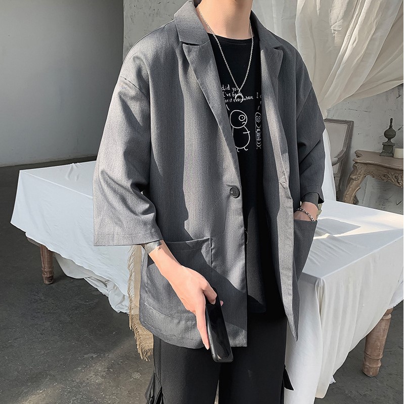 Áo Khoác Nam Blazer Trơn Kiểu Dáng Basic Chất Đũi Xuất Sịn Dành Cho Nam