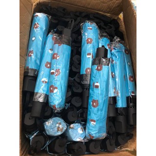Sỉ hcm Ô Dù Gấp Gọn Gấu Brown xanh dương