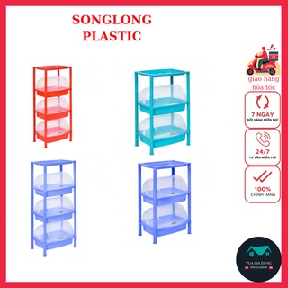Kệ nhựa, kệ lồng song long úp cốc chén có nắp đậy trong suốt 2, 3 tầng