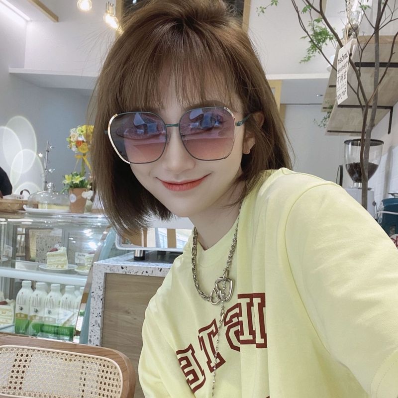 Kính Mát Gọng Tròn Kim Loại Chống Tia UV Thời Trang Đi Biển Mùa Hè Dành Cho Nữ