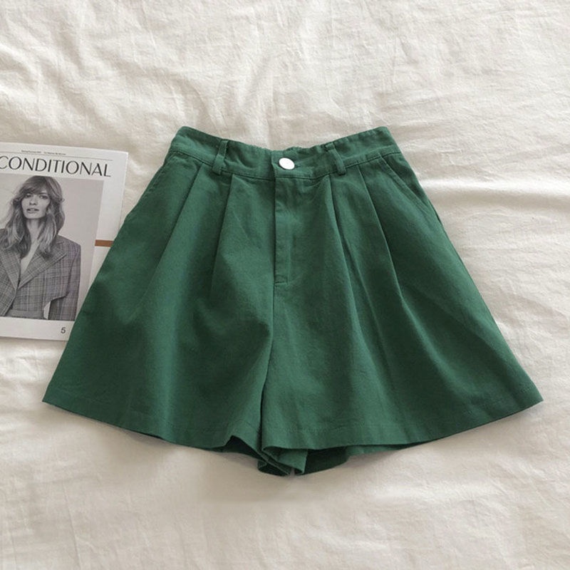 COZOK Quần ngắn ống rộng Lưng Thun Cao