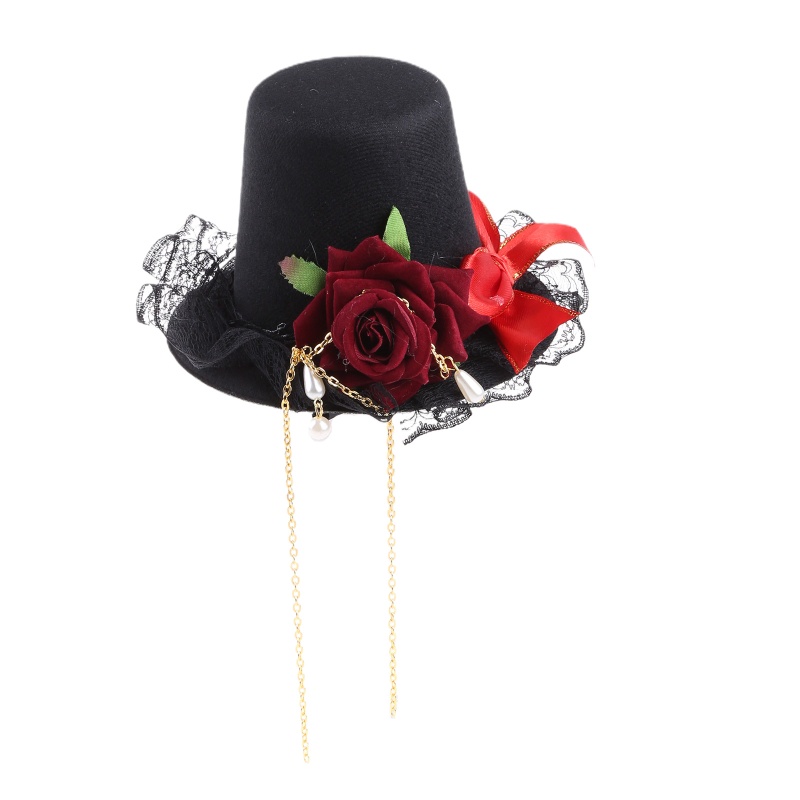 Băng Đô Cài Tóc Đính Nơ Ren Ruy Băng Phong Cách Hoàng Gia Halloween