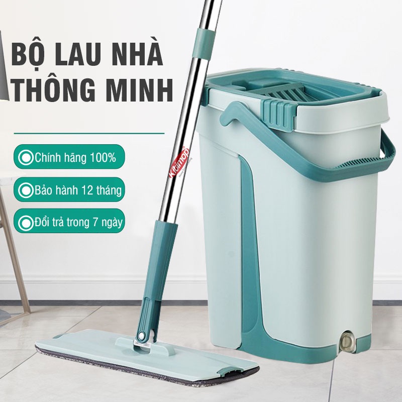 Bộ lau nhà thông minh tự vắt, cây lau nhà xoay 360 độ chính hãng cao cấp - Kitimop-S1