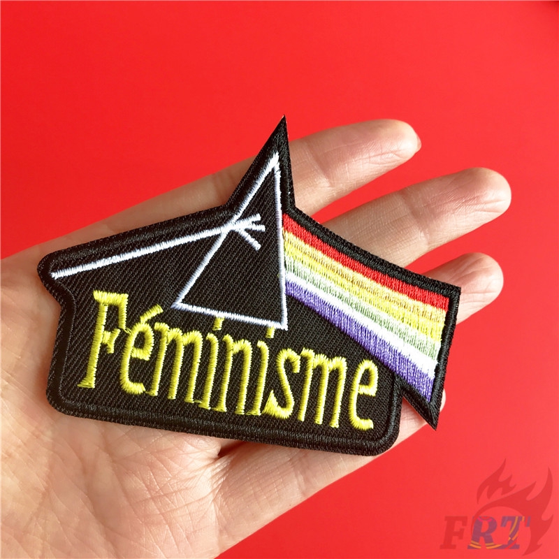 Set 1/2 miếng vải thêu họa tiết chữ Pink Floyd dùng để trang trí quần áo