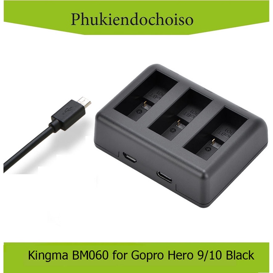 Sạc ba Kingma for GoPro Hero 9 Black, Hero 10 Black BM060-GP9 Kit