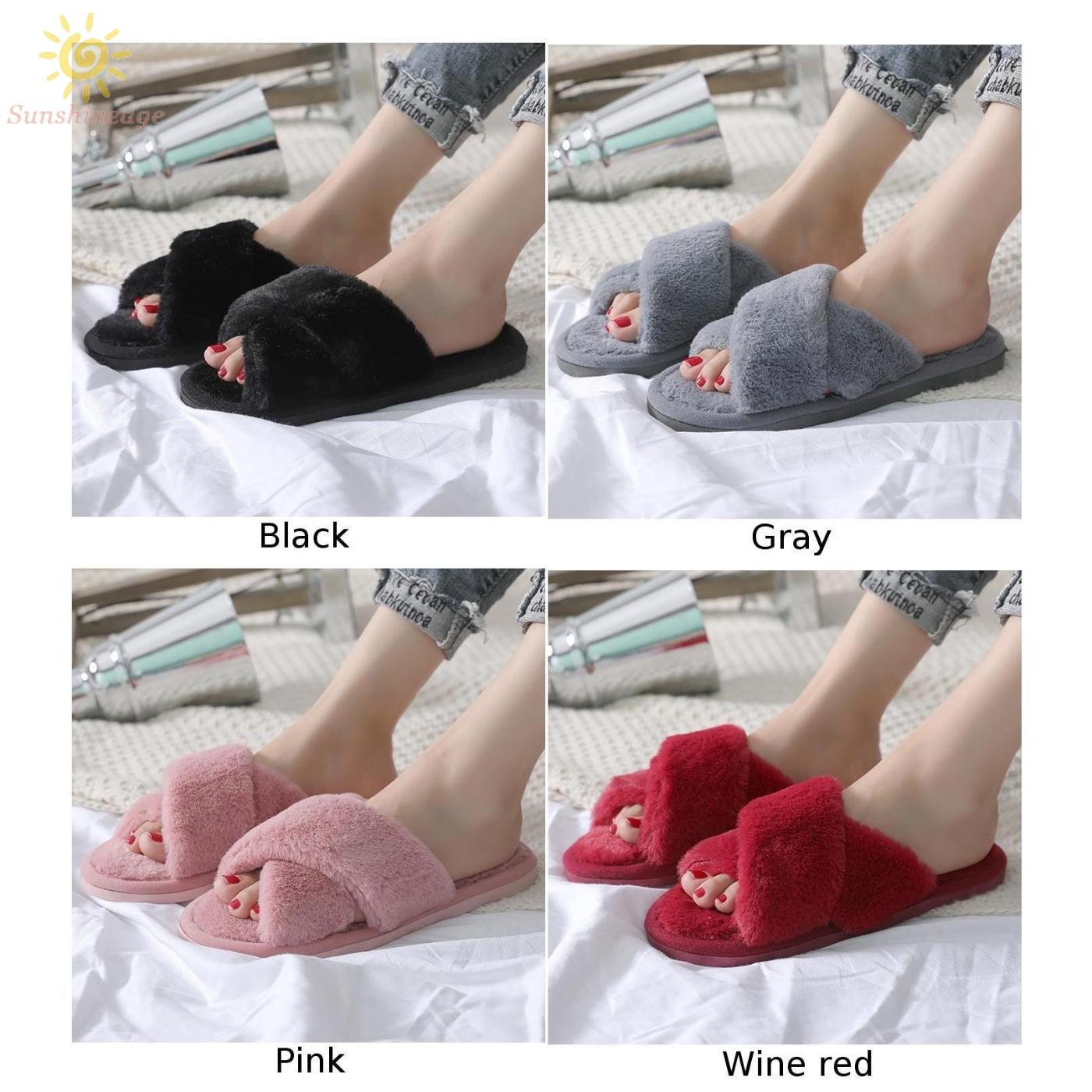 Dép Bông Quai Chéo Thời Trang Nữ Tính