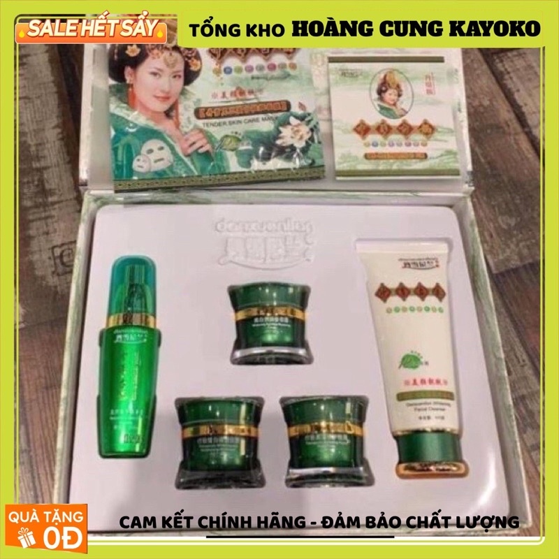 Bộ kem hoàng cung xanh chính hãng truyền thống (dùng cho da bị mụn, da chai lì, đen xạm)tặng kèm tét ngày đêm