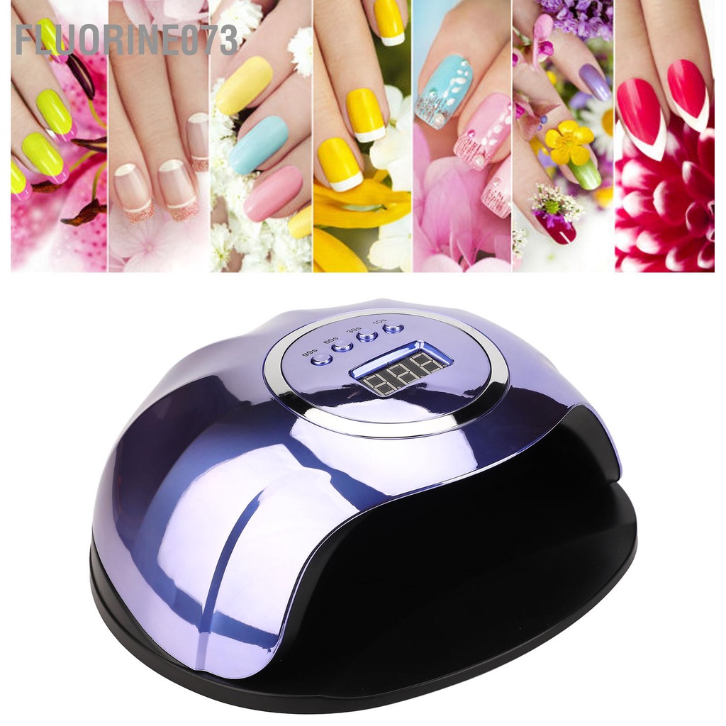 [Hàng Sẵn] Đèn làm móng gel UV LED 48 Chip ánh sáng Thời gian cài đặt Máy sấy tay Cảm biến hồng ngoại kép 120W 100‑240V【Fluorine073】