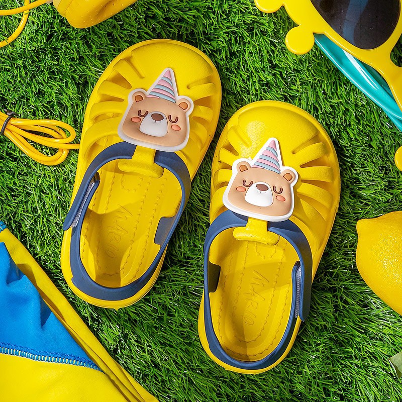 Sandan tập đi Mario sandal mũi rọ nhựa dẻo icon siêu mềm hình động vật dễ thương cho bé SDM4