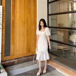ĐẦM MIDI XÔ VIỀN REN ĐUÔI CÁ