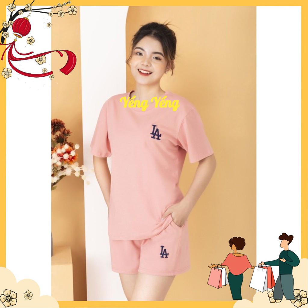 SNU280 - BỘ ĐÙI NỮ COTTON TRƠN THÊU LA VNXK