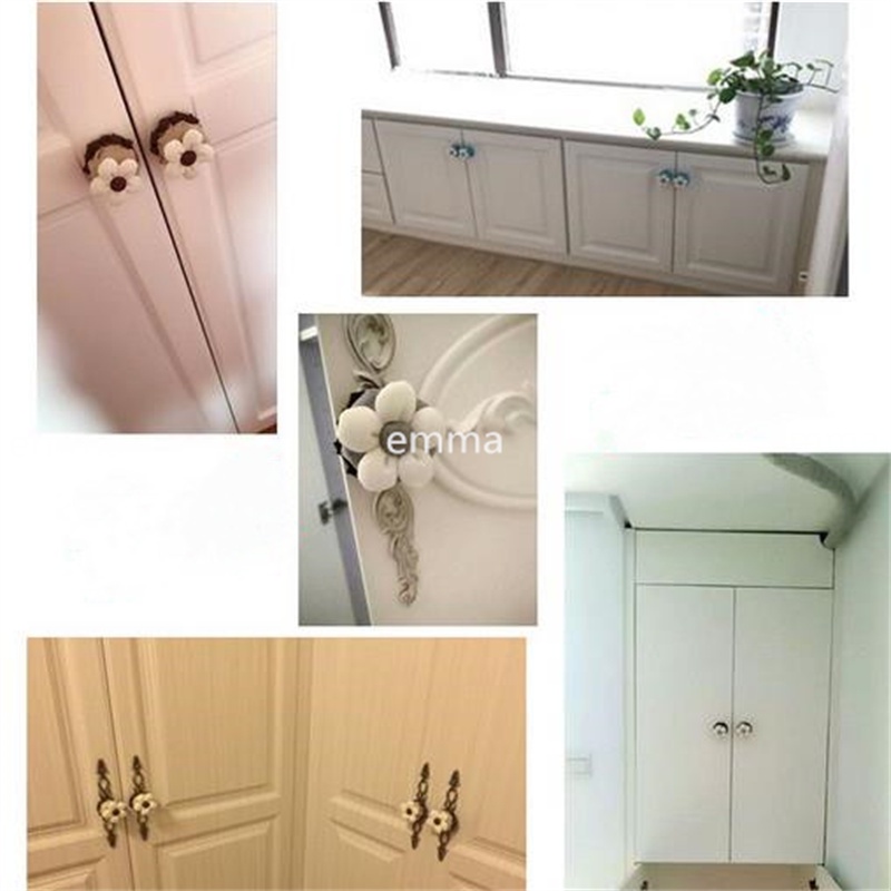 Bộ 2 Vỏ Bọc Tay Cầm Ngăn Kéo Tủ Bằng Cotton Hình Hoa Cỡ Nhỏ Chống Va Chạm Tiện Dụng