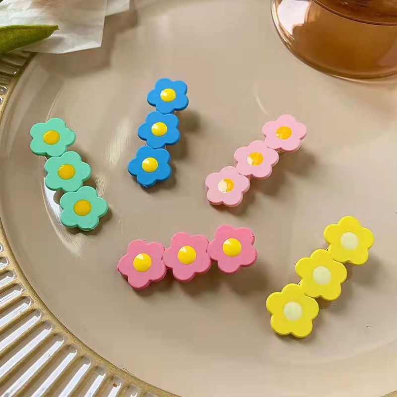 Kẹp Tóc Mái Ngang Họa Tiết Hoa Nhỏ Dễ Thương Cho Bé Gái