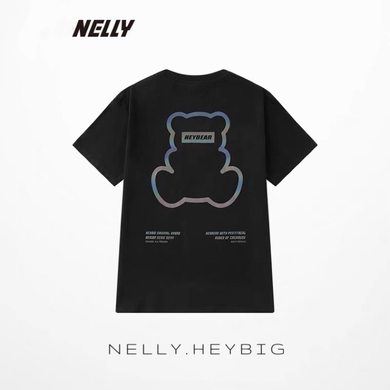 [SẴN] Áo thun tay lỡ NELLY dáng unisex form rộng HEY BEAR