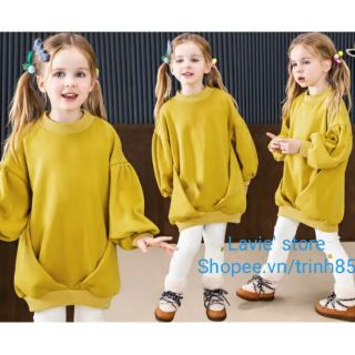 (Sz 120)- Set áo +quần lót lông Petite xuất Hàn lỗi