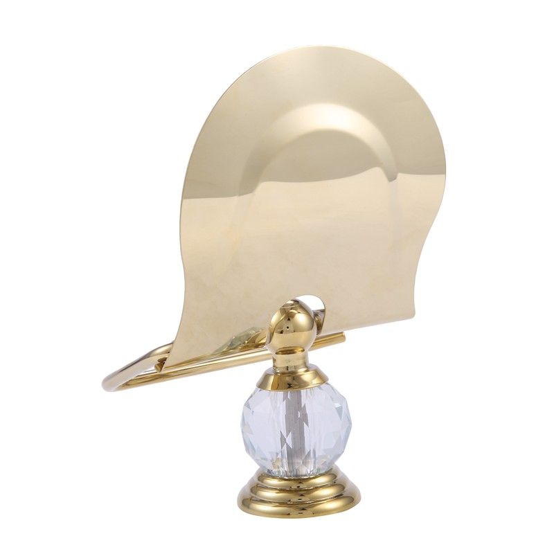 Zirconium Gold Solid Brass Toilet Paper Holder Round Base Towel Ring