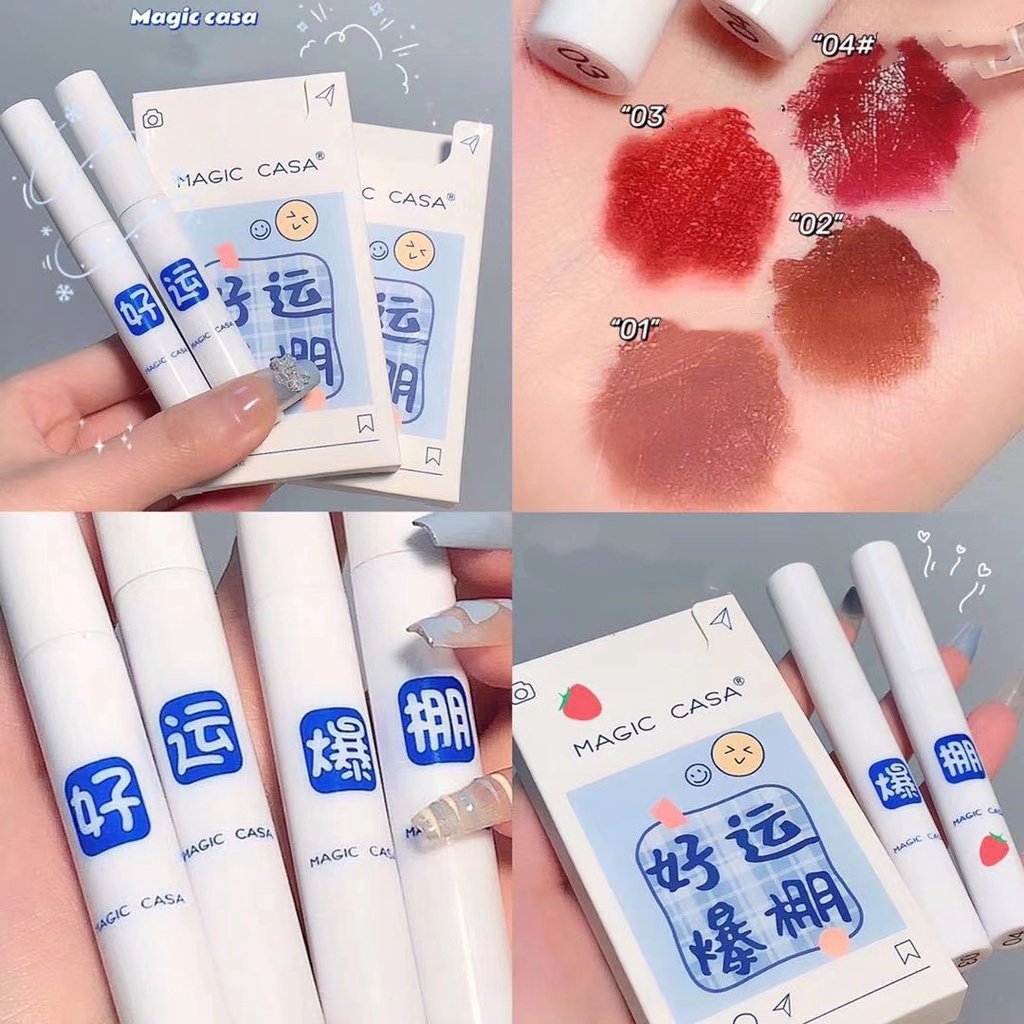 Set 2 Son Kem Lì Lâu Trôi 8 Màu Sắc Lựa Chọn