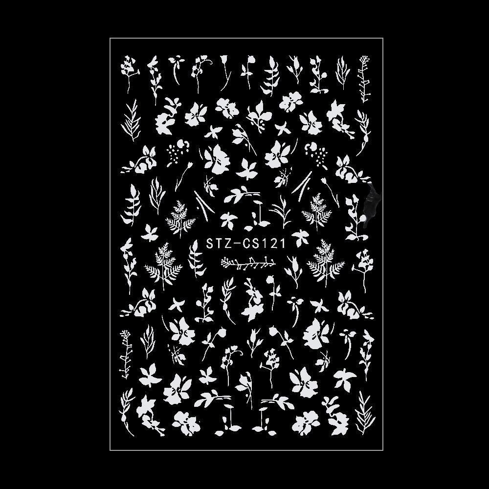 HS Sticker Dán Móng Họa Tiết Hoa Lá Mùa Hè Đơn Giản
