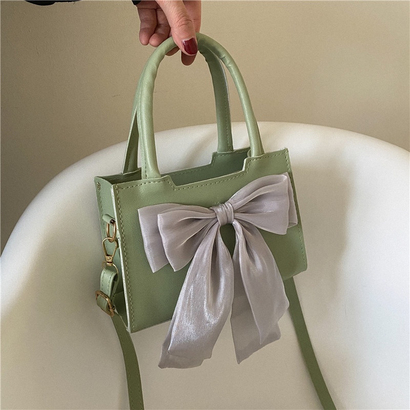 Túi Đeo Chéo Vai Nhỏ Thắt Nơ Thời Trang Dễ Phối Đồ Cho Nữ