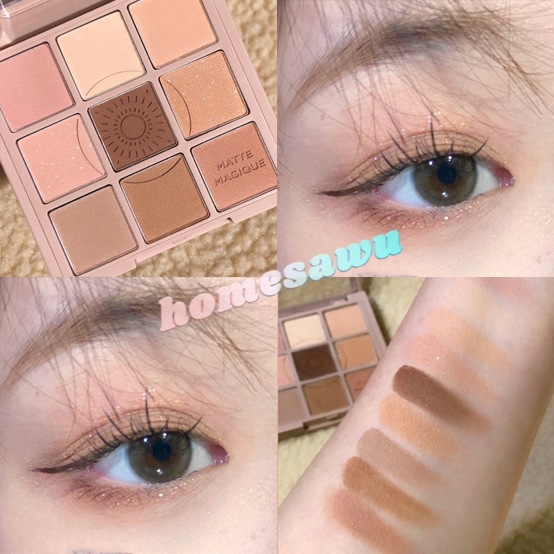 [Hàng mới về] Bảng phấn mắt 9 màu mờ lì ánh ngọc trai trang điểm chống nước và mồ hôi lâu trôi