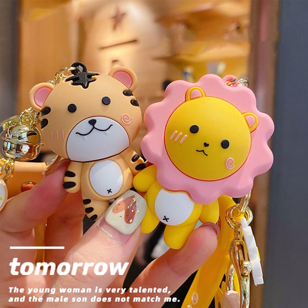 Móc Chìa Khóa Bằng Silicone Hình Gia Đình Khủng Long / Thỏ / Gấu Trúc Hoạt Hình