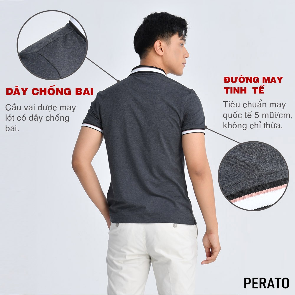 [MUA 2 GIẢM 20K] Áo Thun Nam Polo Có Cổ PERATO (3 màu), Chất Vải Thun Cotton Mềm Mại, Co Giãn Thoải Mái