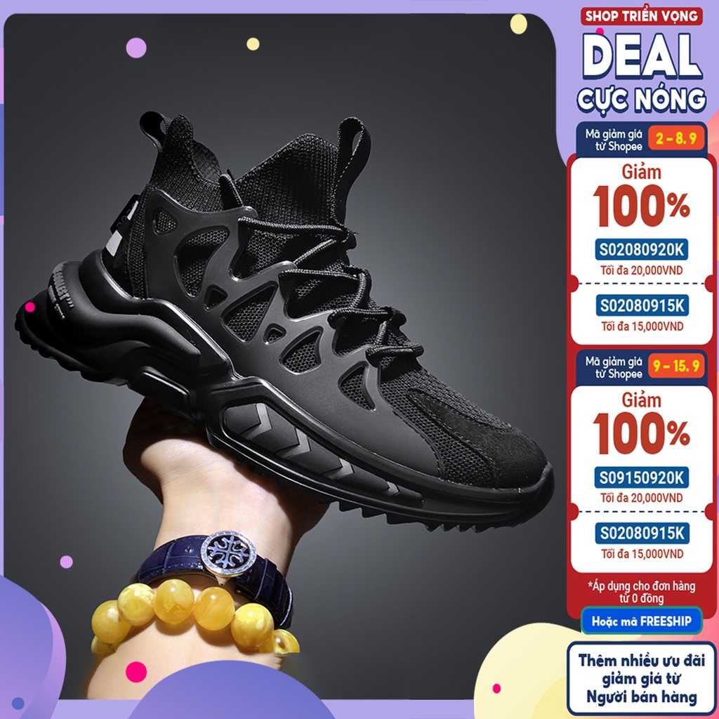 Giày Thể Thao Nam PANTOFII - Giày Sneaker Màu Đen - Xám, Giày Thể Thao Cao Cổ Cực Chất - G5160