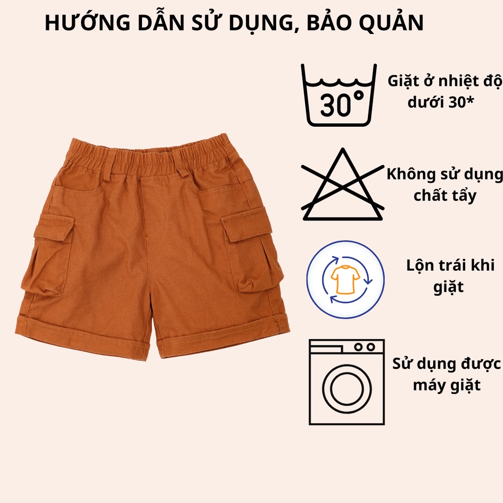 Quần short cho bé trai YODY vải cotton cạp chun co giãn thoải mái năng động KID4317