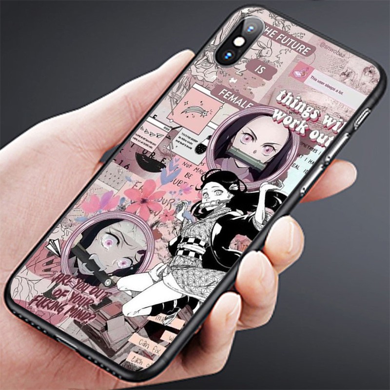 HTC 10 Pro D10w E8 M7 One Me X9 X10 820Mini 620 10 Evo E9 Plus Printed Shell Black soft Phone case Kimetsu no Yaiba Demon Slayer Kamado Nezuko