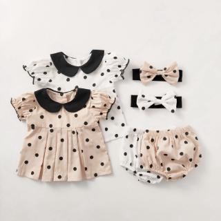 Set áo liền quần & băng đô quấn đầu cho bé gái