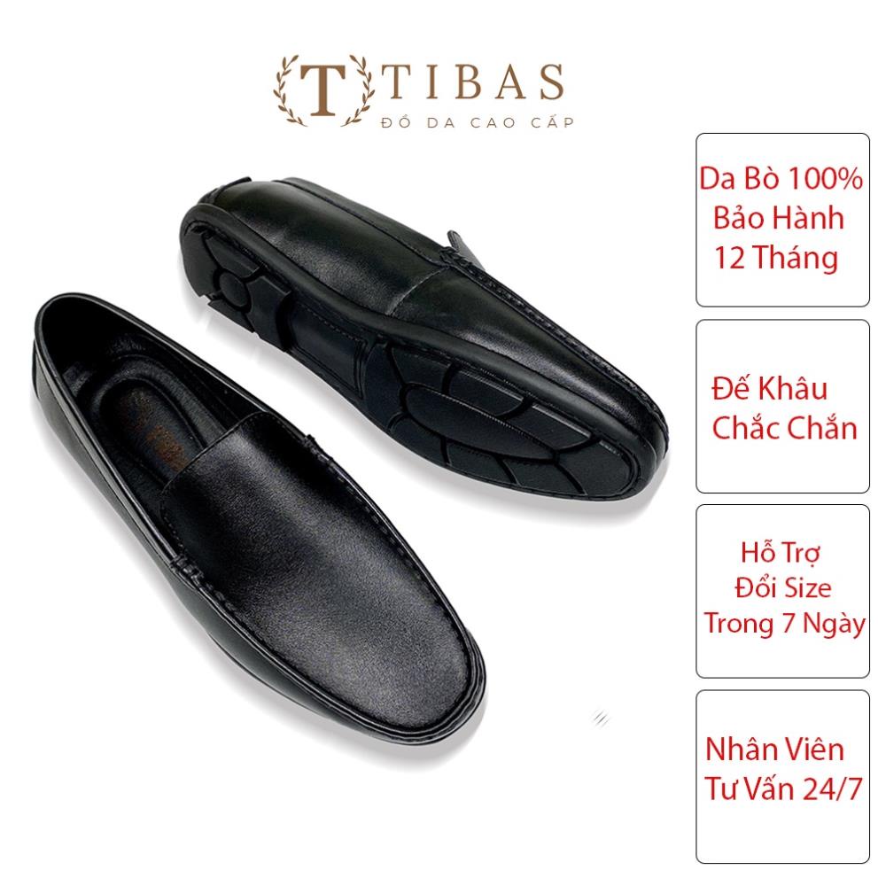 Giày Mọi Da Bò Nguyên Tấm TIBAS, Giày Da Nam Cao Cấp- 8902 🏌️