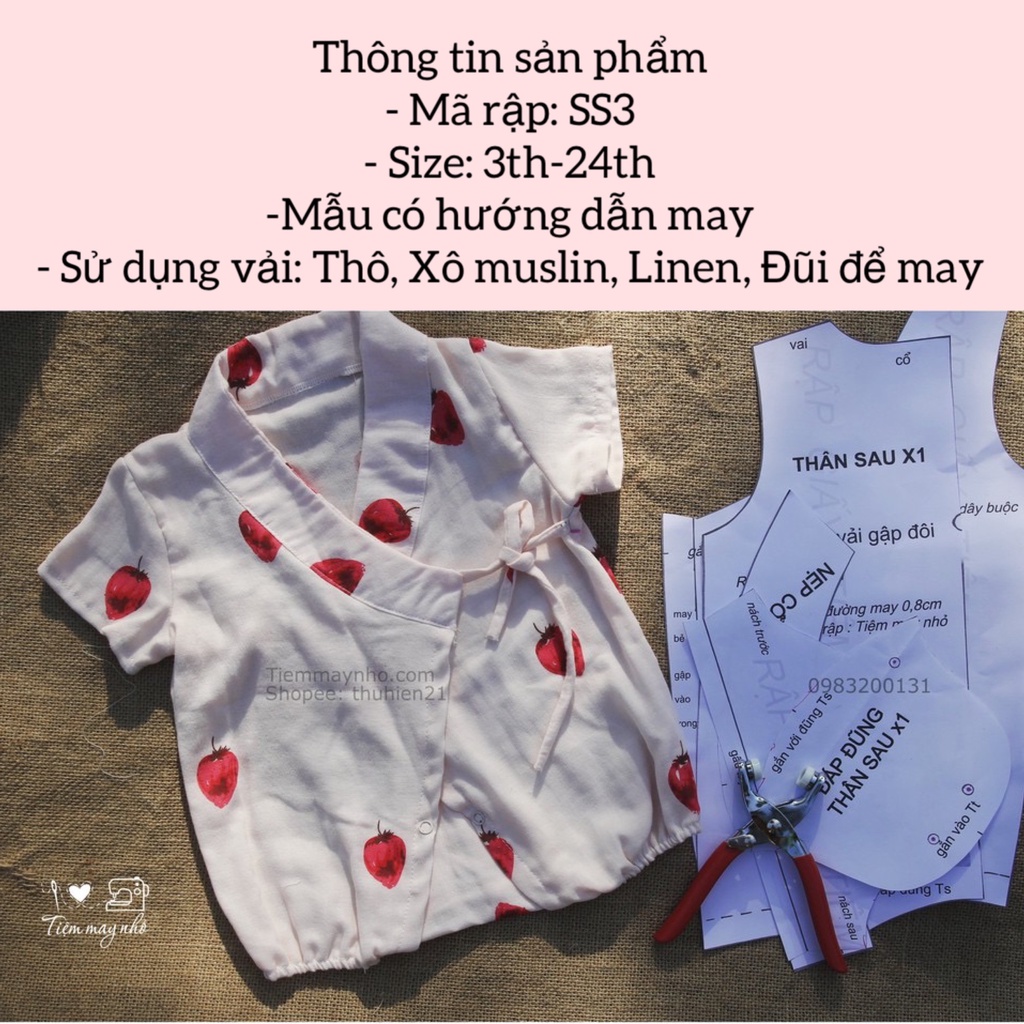 Rập giấy may body yukata sơ sinh_SS3