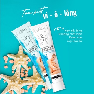 Kem Tẩy Lông EVELINE COSMETICS Chiết Xuất Khoáng Biển Dùng Cho Vùng Bikini, Nách, Tay Chân 125ML
