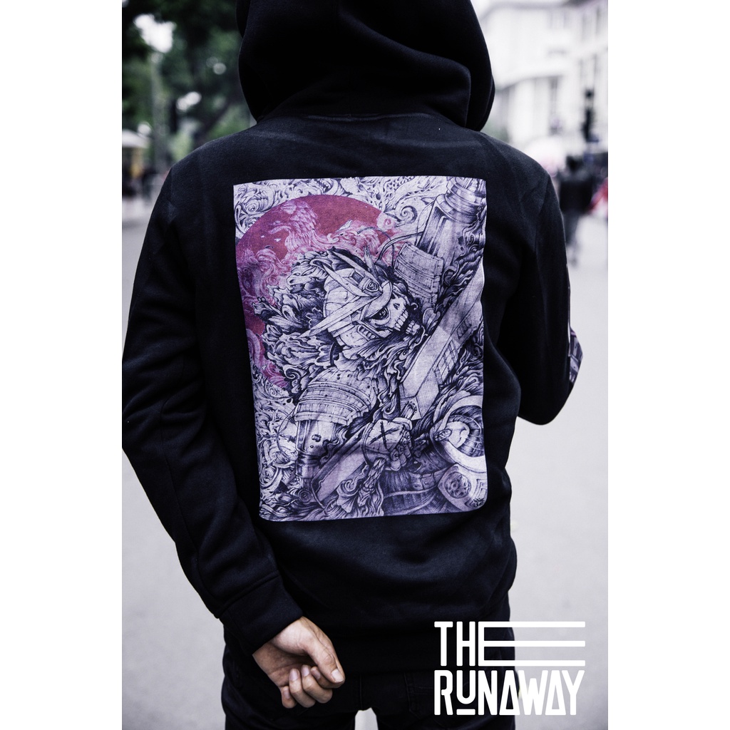 Áo Hoodie Japan: Samurai Wrath Nỉ Bông Ngoại nhập cho Nam / Nữ by The Runaway