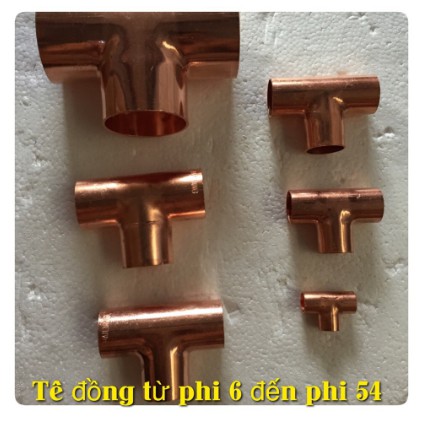 Combo 4 Cái Tê Đồng Ø6; 10Ø; 12Ø; 16Ø; 19Ø; 22Ø