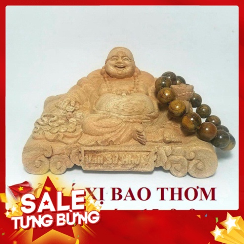 [GIA RE] tượng phật di lặc để ô tô gỗ xá xị